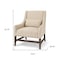 Homeroots 30" Cream and Brown Linen and Solid Wood Arm Chair 605998 - alternate 2