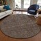 Homeroots 8' Chocolate And Gray Round Floral Washable Indoor Outdoor Area Rug 582262 - alternate 6