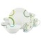 Gibson Home Green Loops 12 Piece Round Fine Ceramic Dinnerware Set in White 142754.12 - alternate 1
