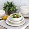 Elama Kate 16 Piece Textured Trim Double Bowl Porcelain Dinnerware Set in White ELM-KATE16 - alternate 5