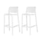 Homeroots Set of Two 30" White Heavy Duty Plastic Low Back Outdoor Bar Height Chairs, 2PK 565363 - alternate 5