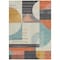Homeroots 8' X 10' Gray Gold And Salmon Geometric Washable Indoor Outdoor Area Rug 617983 - alternate 7
