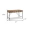 Homeroots 47" Oak Wood Wall Mounted H-Shape Writing Desk With Three Drawers 565429 - alternate 4