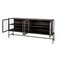 Homeroots 70in Black Solid Wood Sideboard with Four Glass Doors 380208 - alternate 2