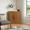 Homeroots Set Of Four Brown Wood Corner Accent Cabinet With Two Doors 712123 - alternate 2