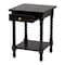 Baxton Studio Niklas Nightstand with Twisted Legs - 1-Drawer Bedroom Side Table with Storage Shelf, Black 266-14636-ZORO - alternate 6