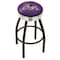 Holland Bar Stool Co 30" Blk Wrinkle James Madison Swivel Bar Stool, Chrome Ring L8B3C30JmsMad - alternate 1