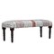 Homeroots 47in Ivory Red and Pink Black Leg Chevron Stripe Upholstered Bench 483467 - alternate 1