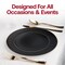 Smarty Had A Party 7.5" Black with Gold Rim Organic Round Disposable Plastic Appetizer/Salad Plates (120 Plates), 120PK 937BG-CASE - alternate 4