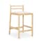 Homeroots 26" Beige and Natural Fabric and Solid Wood Low Back Counter Height Bar Chair 605934 - alternate 3