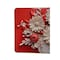Homeroots 24" White Red And Black Solid Wood and Acrylic Silent Analog Floral Wall Clock 626573 - alternate 3