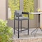 Armen Living Menorca Outdoor Patio Counter Height Bar Stool in Aluminum with Gray Cushions LCMQBAGR26 - alternate 3