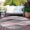 Homeroots 8' Pink Gray And Silver Round Abstract Washable Indoor Outdoor Area Rug 616762 - alternate 5