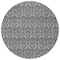 Homeroots 8' Round Gray Round Damask Washable Non Skid Indoor Outdoor Area Rug 563876 - alternate 3