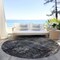 Homeroots 8' Charcoal Gray And Silver Round Abstract Washable Indoor Outdoor Area Rug 587892 - alternate 5