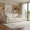 Homeroots 78" Cream Fabric Sofa With Brown Legs 640968 - alternate 4
