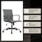 Leisuremod Harris Faux Leather Office Chair - Mid-Back Ergonomic Swivel Desk Chair, Iron Base HOBL19GRL - alternate 4