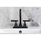 Kingston Brass Knurled Double-Handle 4" Centerset Bathroom Faucet with Brass Pop-Up, Matte Black KS6640KNL - alternate 3