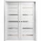 Sartodoors Sliding French Dbl Pocket Doors 48 x 80in, Nordic White W/ Frosted Glass, Kit Trims Rail Hardware QUADRO4445DP-NOR-48 - alternate 1