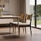 Homeroots Set of Two Cream and Natural Fabric and Wood Partially Open Back Dining Side Chairs, 2PK 716276 - alternate 4