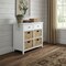Homeroots 30in White Wood And Water Hyacinth Accent Cabinet With Six Drawers 286667 - alternate 4