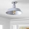 Jonathan Y Camila 14" 1-Light Classic Industrial Indoor/Outdoor Iron LED Semi-Flush Mount, Chrome JYL9516B - alternate 4