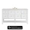 James Martin Vanities Breckenridge 60 in. Single Vanity, Bright White, w/ 3 CM Eternal Jasmine Pearl Silestone Top 330-V60S-BW-FEJP - alternate 1