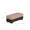 Homeroots 52" Tan and Brown Chenille And Faux Leather Storage Ottoman 608903 - alternate 3