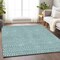 Homeroots 9' X 12' Teal Blue And Silver Geometric Washable Indoor Outdoor Area Rug 594513 - alternate 4