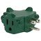 Powerzone ORAD25001 Power Block Adapter, 125 V, 3-Outlet, NEMA: NEMA 5-15P, Green ORBAD25001 - alternate 2