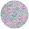Homeroots 8' Lavender And Purple Round Geometric Washable Indoor Outdoor Area Rug 609150 - alternate 4