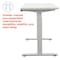 Motionwise Standing Desk, 24 in x48", Adjust Height 28" to 48", White Top, White Frame SDG48W - alternate 3