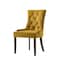 Homeroots Set of Two Tufted Yellow and Espresso Upholstered Velvet And Solid Wood Dining Side Chairs, 2PK 573300 - alternate 7