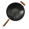 Kenmore Hammond 14 Inch Flat Bottom Carbon Steel Wok in Black with Wooden Handles 126335.01 - alternate 5