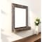 Homeroots Rustic Weathered Gray Reclaimed Wood Plank Mirror With Shelf 380345 - alternate 3