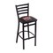 Holland Bar Stool Co 30" Blk Wrinkle Valdosta State Stationary Bar Stool, Ladder Back L00430ValdSt - alternate 1