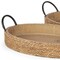 Homeroots Set of Two Brown Jute Hand Finished Oval Vanity Tray With Handles 731279 - alternate 4