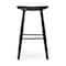 Homeroots 30" Black Solid Wood Backless Bar Height Bar Chair 632442 - alternate 2