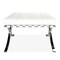 Homeroots 24" White Genuine Leather and Silver Tufted Footstool Ottoman 520804 - alternate 2