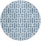 Homeroots 8' Denim Blue And Ivory Round Geometric Washable Indoor Outdoor Area Rug 594847 - alternate 5