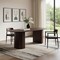 Homeroots 79" Walnut Wood Double Pedestal Base Oval Dining Table 720666 - alternate 3