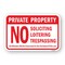 Signmission Private Prop No Soliciting Loitering Trespass Offe Aluminum, 18" H, A-1824-24851 A-1824-24851 - alternate 1