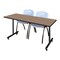 Regency Kobe T-Base Training Seminar Table W/ 2 M Stack Chairs, 72 in W, 24 in L, Noble Oak MKTRCT7224NO47GY - alternate 1