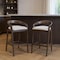 Homeroots Set of Two 31" Gray and Espresso Fabric and Solid Wood Low Back Bar Height Bar Chairs, 2PK 571490 - alternate 3