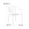 Flash Furniture White Steel Patio Arm Chair with Round Back, PK5 5-CO-3-WH-GG - alternate 3