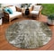 Homeroots 8' Taupe Brown And Gray Round Abstract Washable Indoor Outdoor Area Rug 582934 - alternate 1