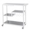 Homeroots Gray and White Metal And Glass Rolling Bar Cart With Wine Storage 402545 - alternate 1