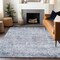 Homeroots 5' X 8' Sky Blue Charcoal And Ivory Abstract Washable Indoor Outdoor Area Rug 604554 - alternate 2