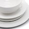 Elama Kim 16 Piece Hobnail Double Bowl Porcelain Dinnerware Set in White ELM-KIM16 - alternate 5