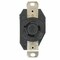 Leviton Flanged Locking Receptacle, L9-20R, 20 A, 600V AC, Single Phase, 2 Pole, Flush Mount, Black 2350 - alternate 1
